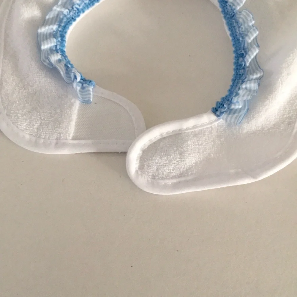Baby Girl Or Boy Embroidered Initial B White Terrycloth Bib - Personalized Gift
